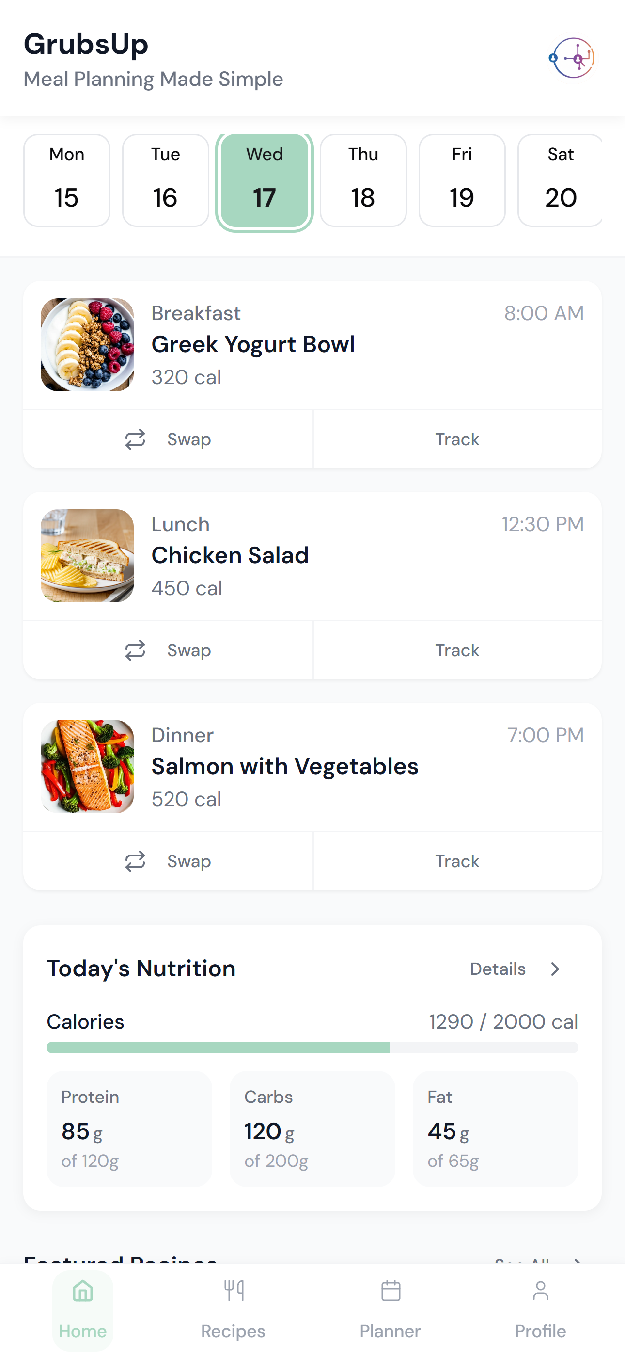 GrubsUp App Preview